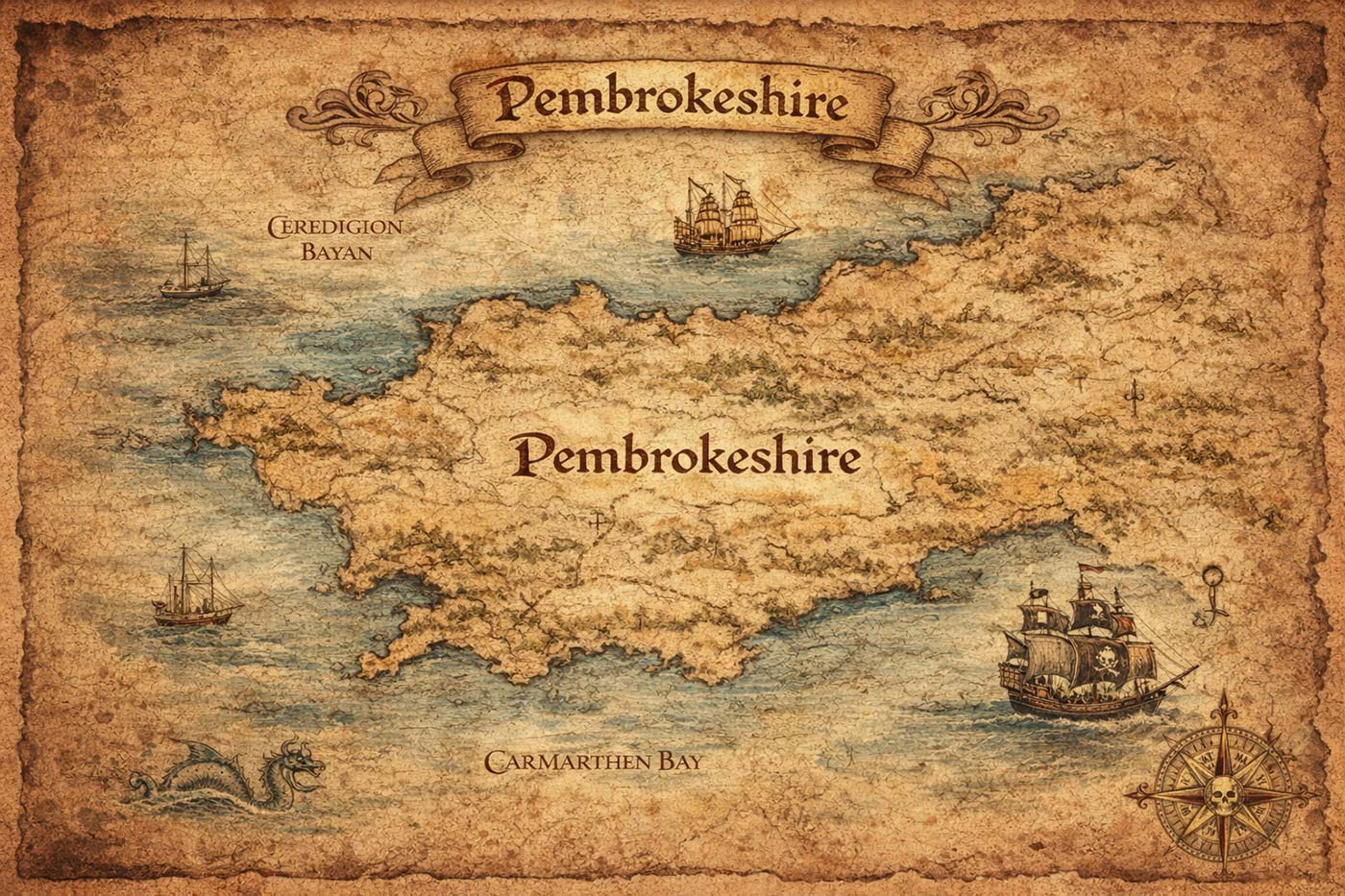 Pembrokeshire Pirate Map